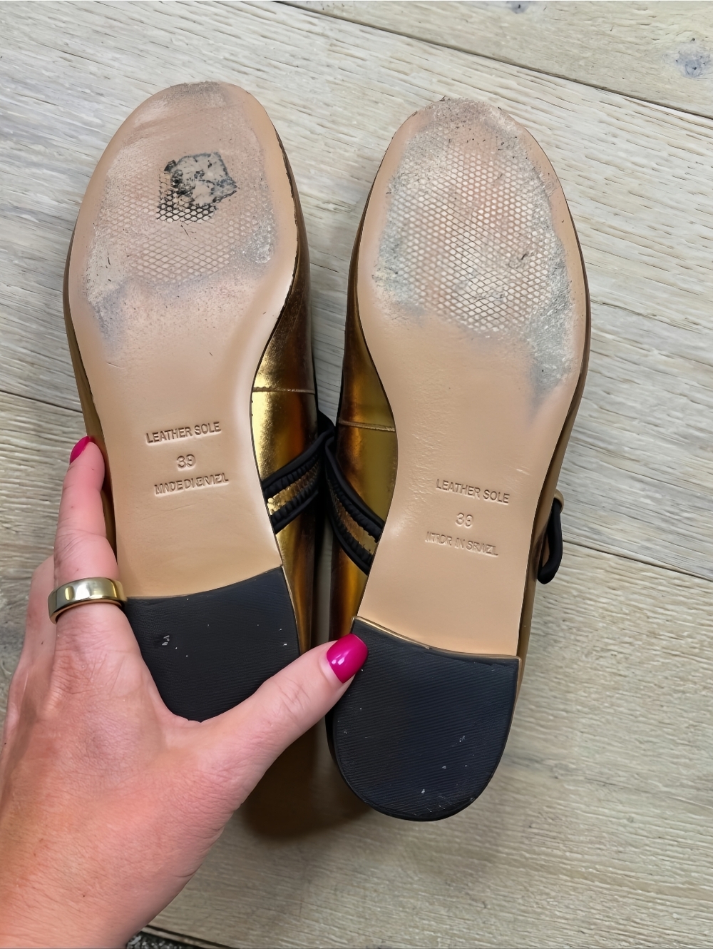 Maeve Bronze Mary Jane Flats. - Picture 4 of 4